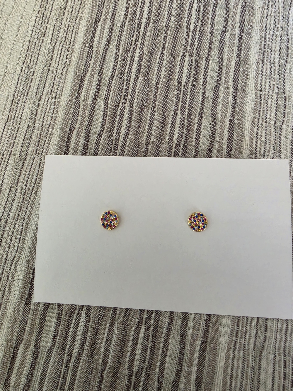 kate spade Gold Multicolor Pavé Round Stud Earrings
